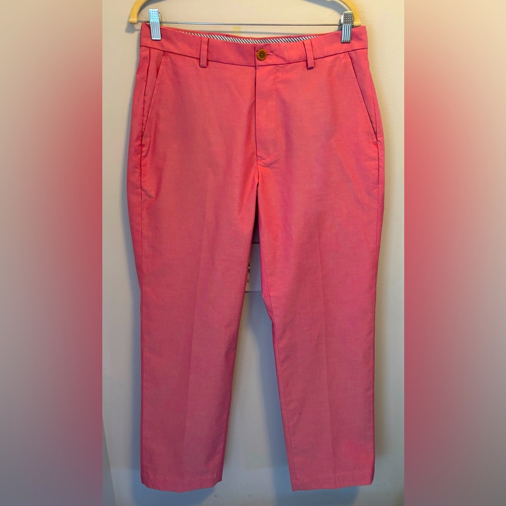 Brooks Brothers Pants Clark Fit Supima Cotton Chino Salmon Pink 33x30 Stretch